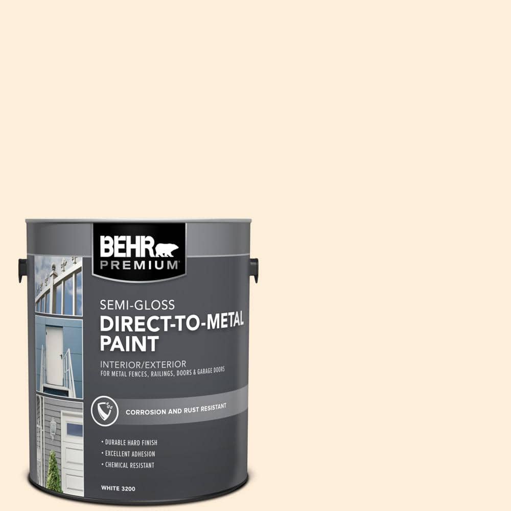 BEHR PREMIUM 1 gal. #70 Linen White Semi-Gloss Direct to Metal Interior/Exterior Paint (1)