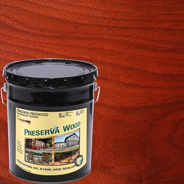 Preserva Wood 5 gal. Oil-Based Pacific Redwood Penetrating Exterior Stain and Sealer (2)