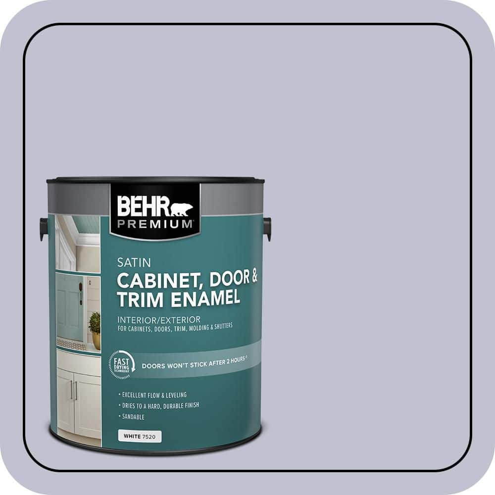 BEHR PREMIUM 1 gal. #S550-2 Powder Lilac Satin Enamel Interior/Exterior Cabinet, Door & Trim Paint