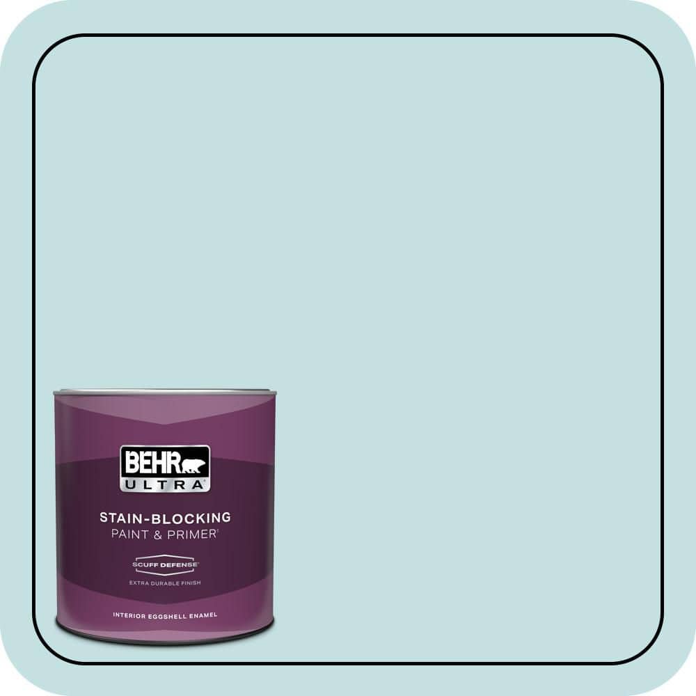 BEHR ULTRA 1 qt. #T17-04 Peek a Blue Extra Durable Eggshell Enamel Interior Paint & Primer