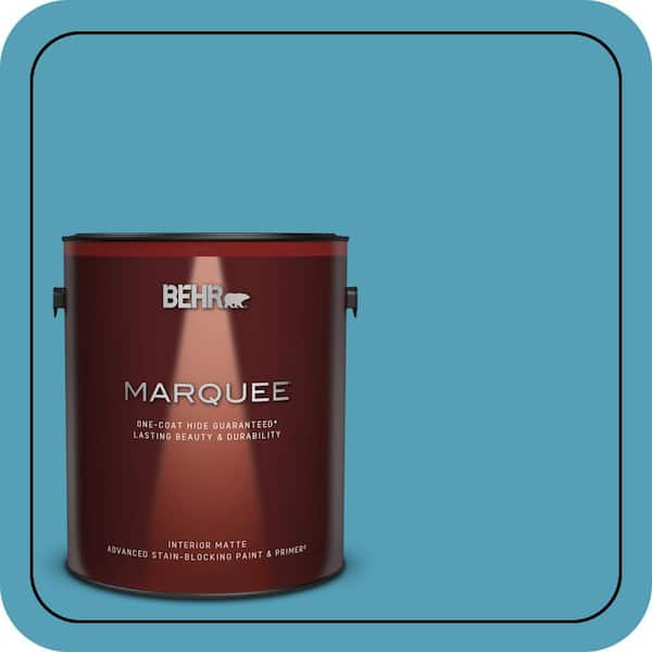 BEHR PREMIUM PLUS #M480-5A North Pole Blue Flat Interior/ & Primer Color Sample (4)