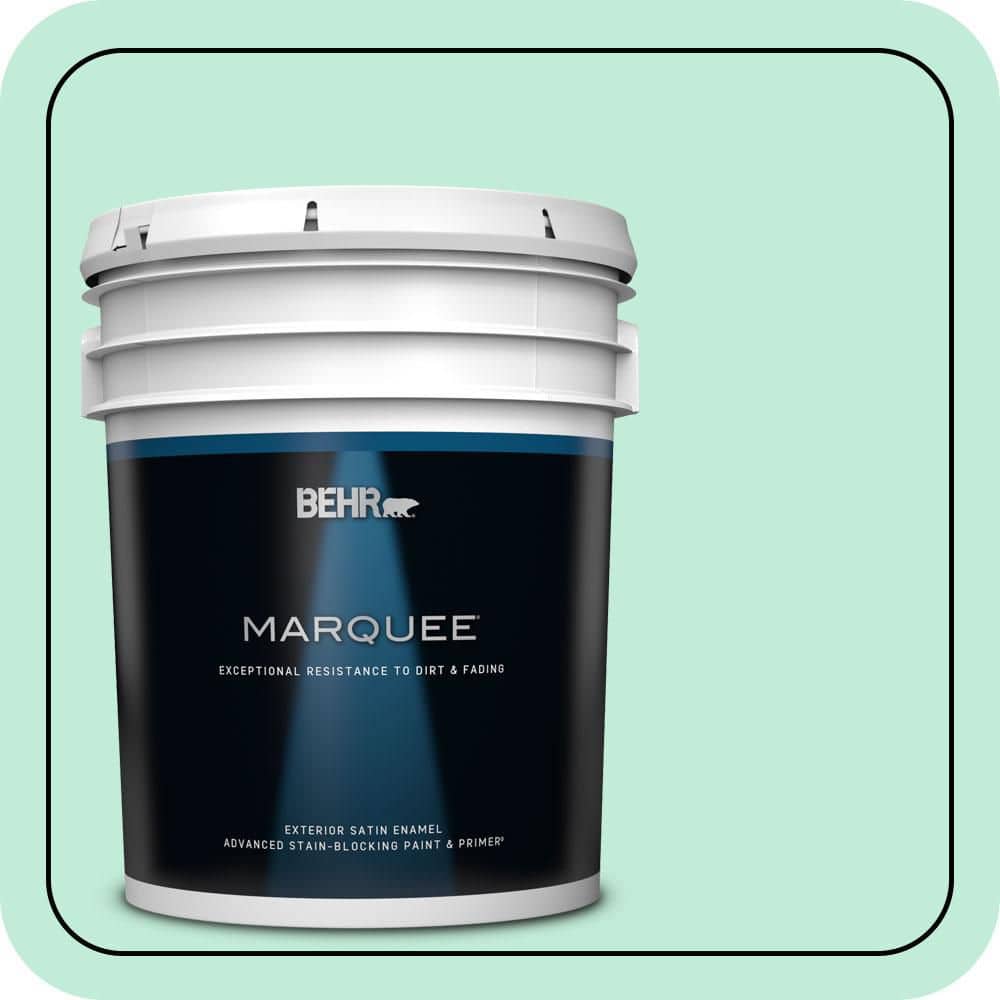 BEHR MARQUEE 5 gal. #470A-2 Seafoam Pearl Satin Enamel Exterior Paint & Primer