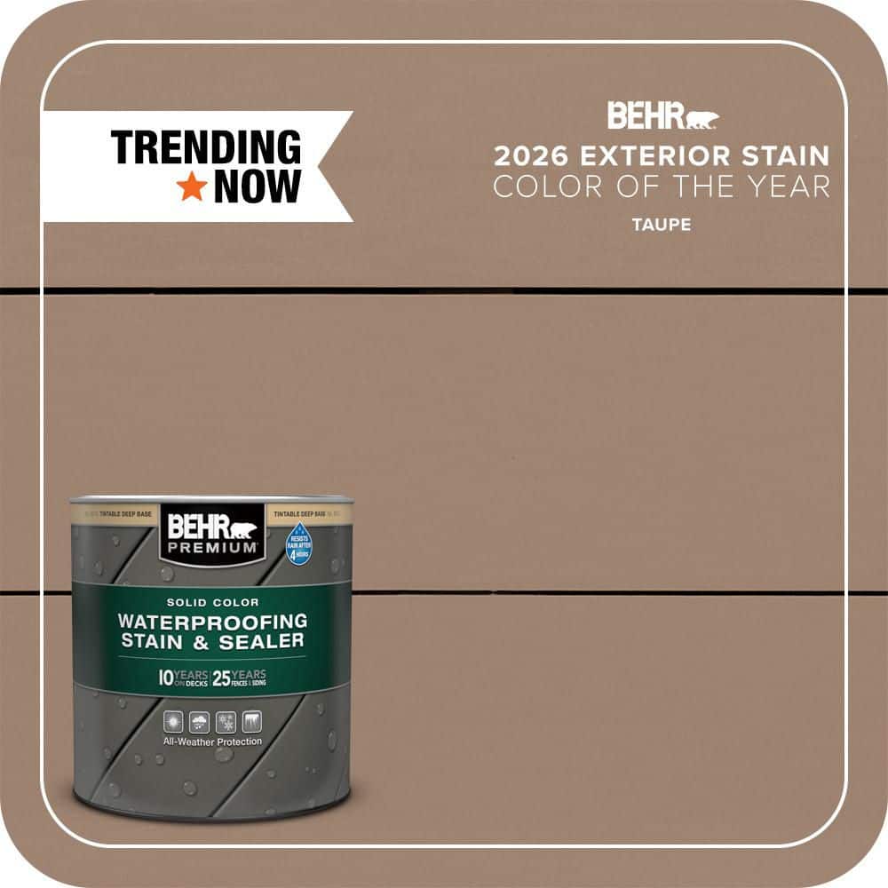 BEHR PREMIUM 1 qt. #SC-153 Taupe Solid Color Waterproofing Exterior Wood Stain and Sealer