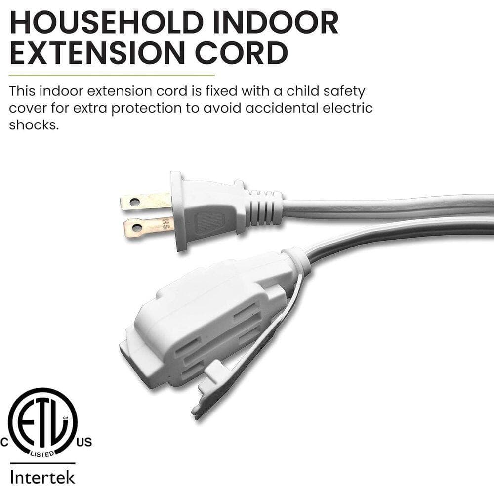 GoGreen Power 20 ft. 16/2 Indoor Household Extension Cord 3-Outlet White (5-Pack) (3)