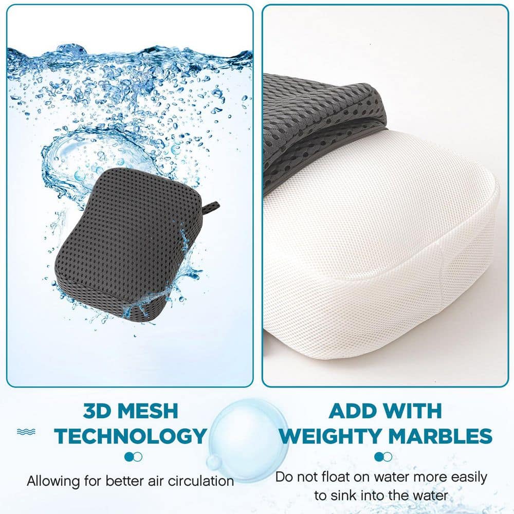 Wudkey 2-Piece Hot Tub Booster Seat Weighted Spa Bathtub Booster Seat Quick Dry with Micro Dot Non Slip Bottom Gray (3)
