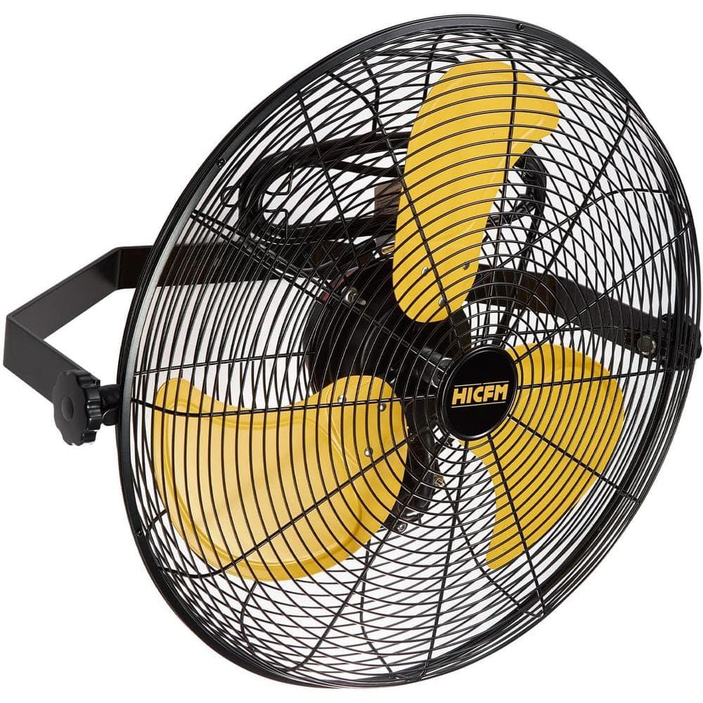 MELEZOOM 20 in. 5100 CFM Outdoor Safety Yellow Mounted Wall Fan with IP44 Enclosure Motor, 3-Speed Weatherproof