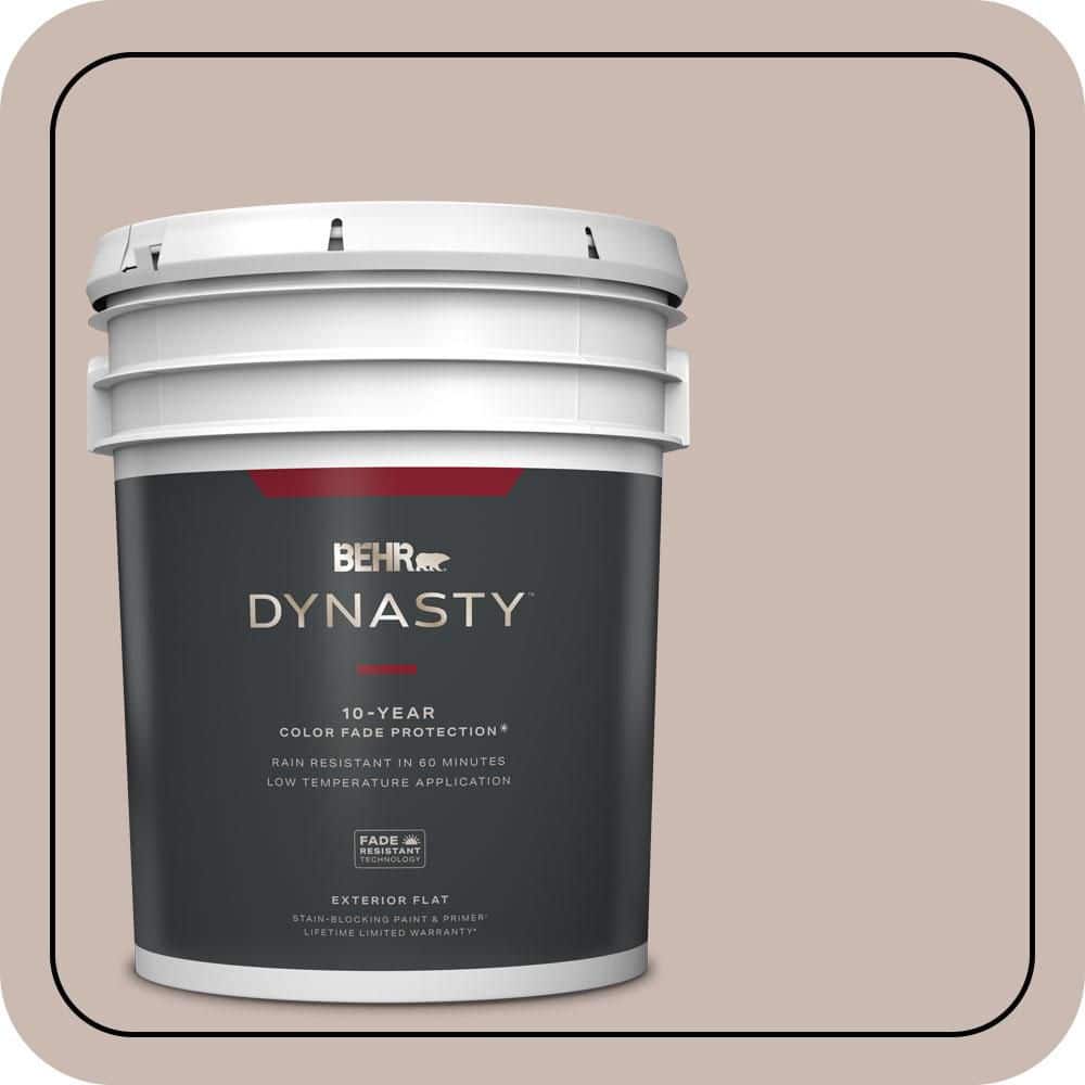 BEHR DYNASTY 5 gal. #N170-3 Gray Ashlar Flat Exterior Stain-Blocking Paint & Primer