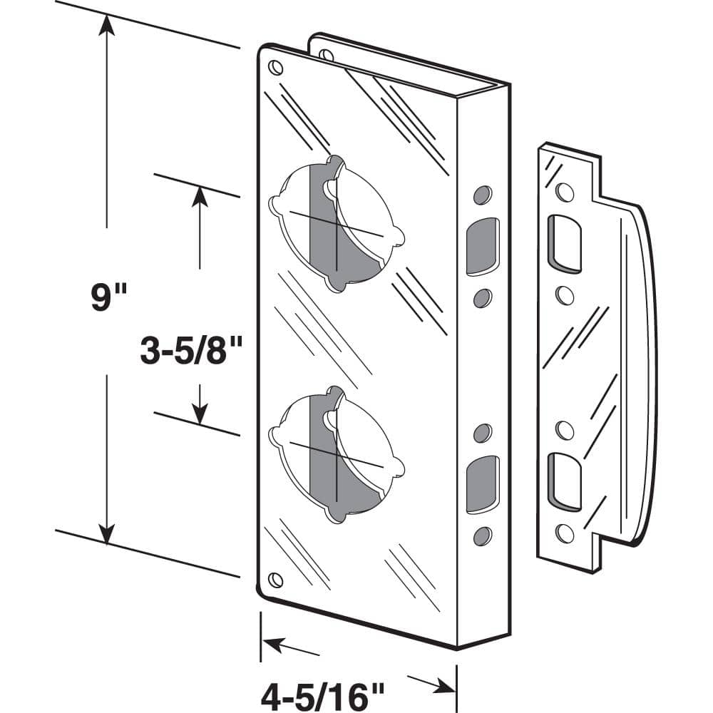 Prime-Line Lock and Door Reinforcer, 1-3/4 in. x 2-3/4 in., Solid Brass, Polished (2)