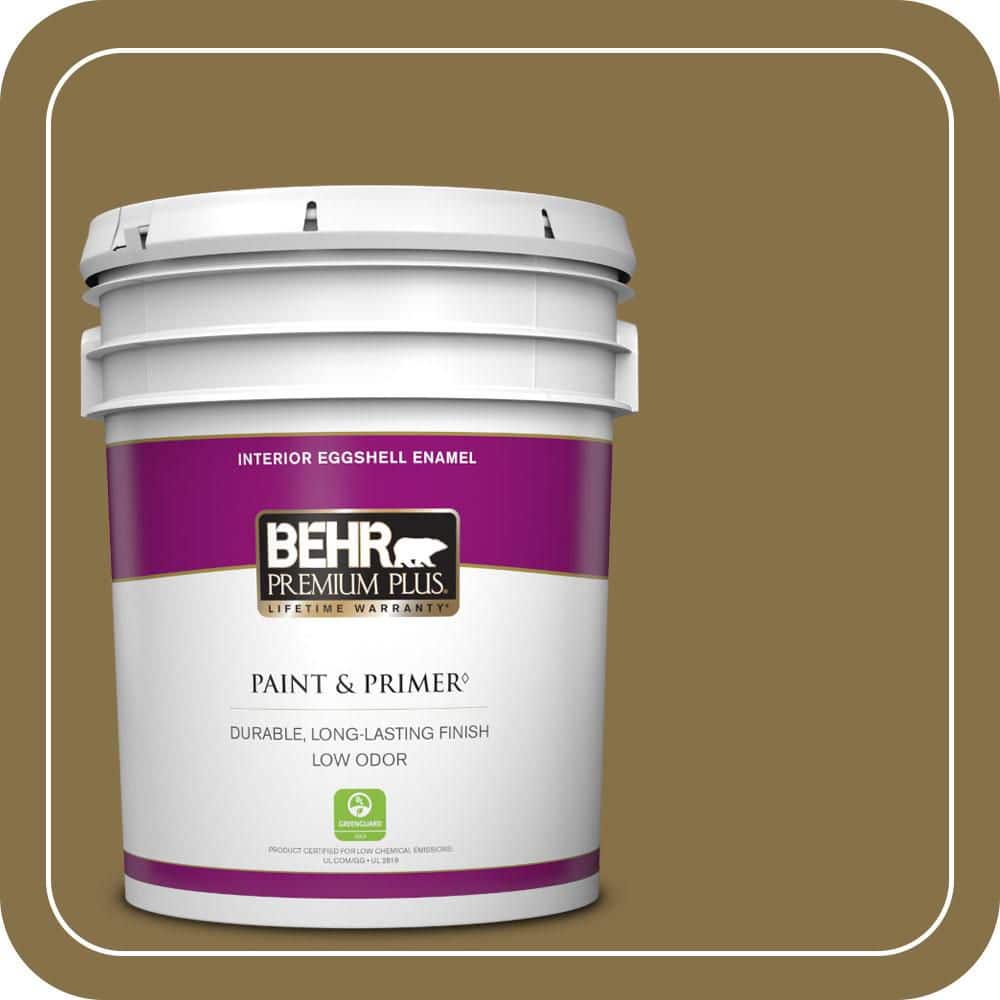 BEHR PREMIUM PLUS 5 gal. #S320-7 African Plain Eggshell Enamel Low Odor Interior Paint & Primer