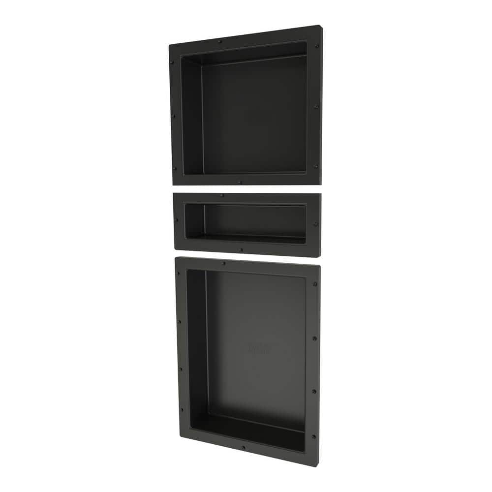 Tile Redi Redi Niche 16 in. x 40 in. Triple Shower Niche Set in Black (1)