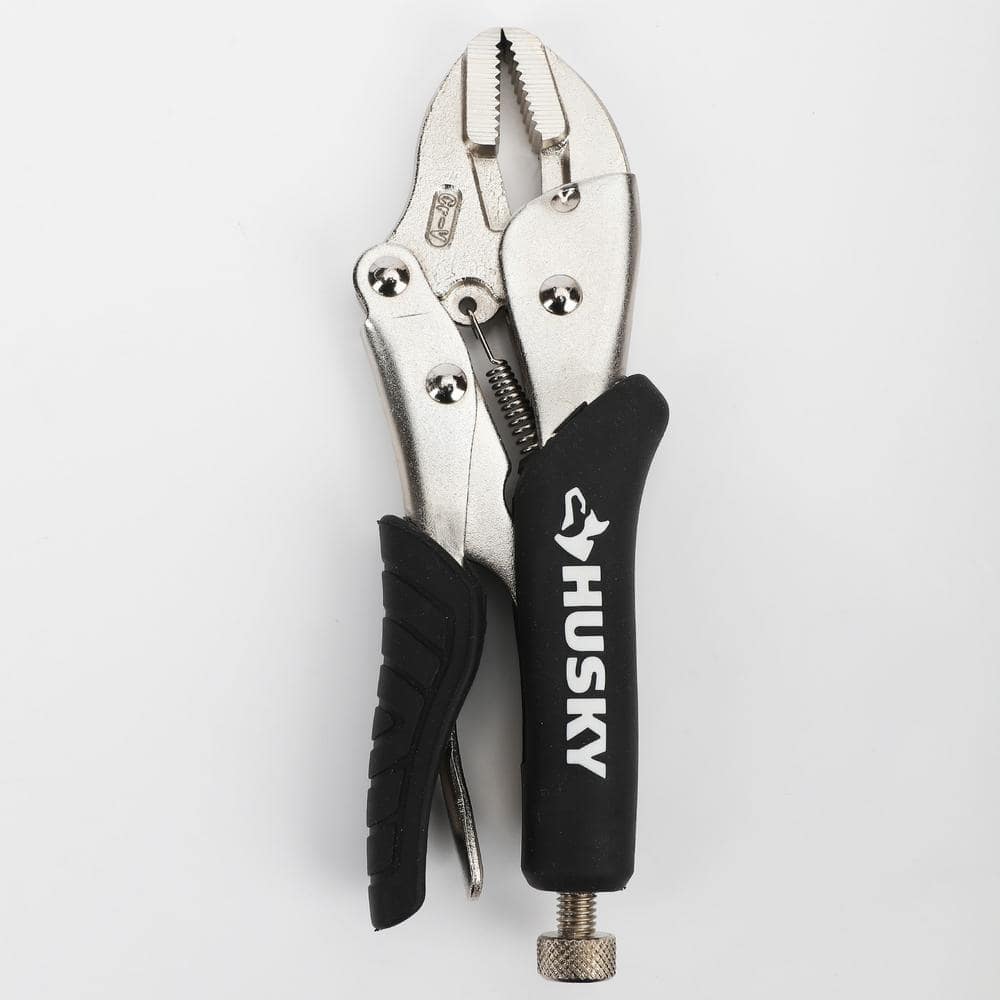 Husky 7 in. Straight Jaw Locking Pliers With Rubber Grip (1)