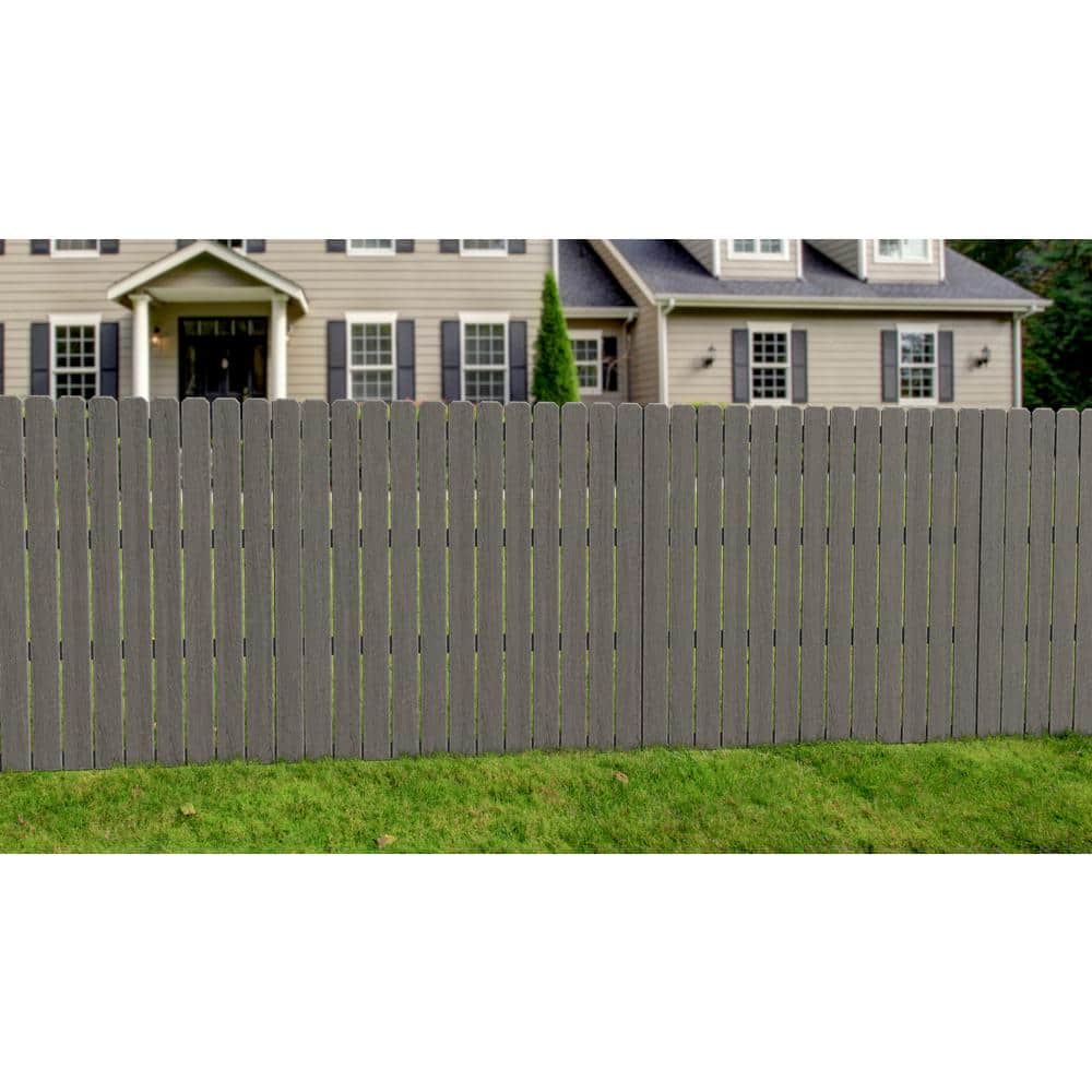 Natures Composites 3/8 in. x 5 in. x 5-3/4 ft. Composite Fence and Gate Picket - Dog Ear - Slate Grey (7-Pack) (3)