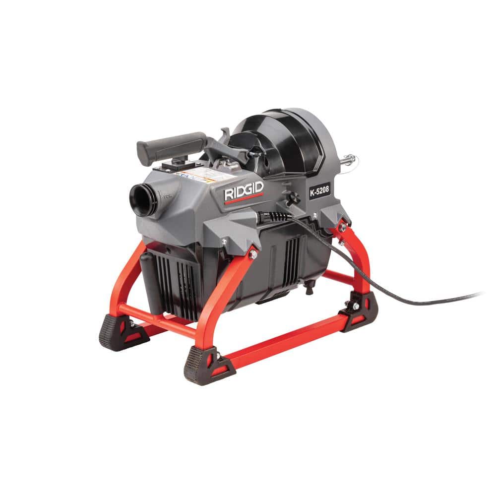 RIDGID K-5208, 115-Volt 60Hz Drain Cleaning Sectional Machine with Guide Hose, (4) C-11 Cables, Cable Carrier, and Toolbox Kit