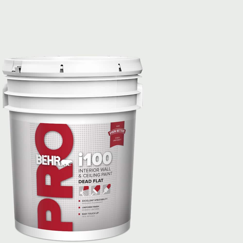 BEHR PRO 5 gal. #W-F-510 Silver Sky Dead Flat Interior Paint (1)