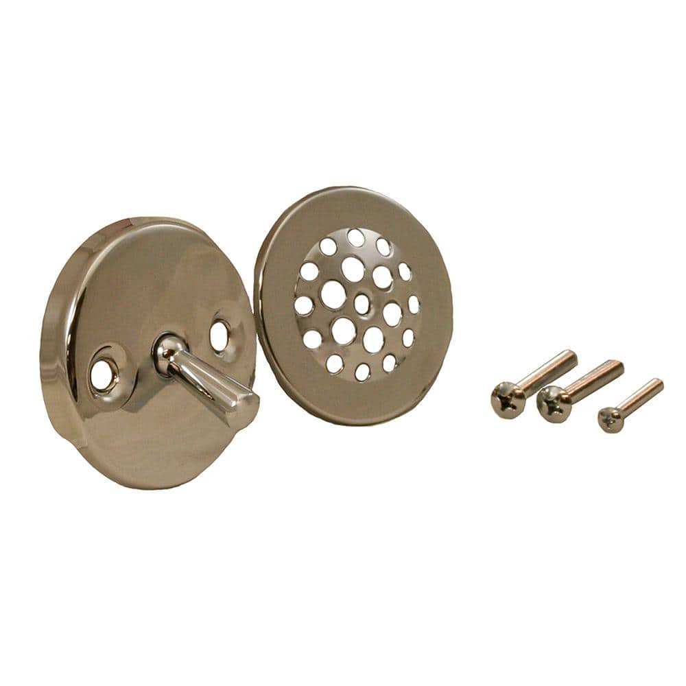 JONES STEPHENS 2-Hole Bathtub Waste and Overflow Trip Lever Drain Trim with Strainer