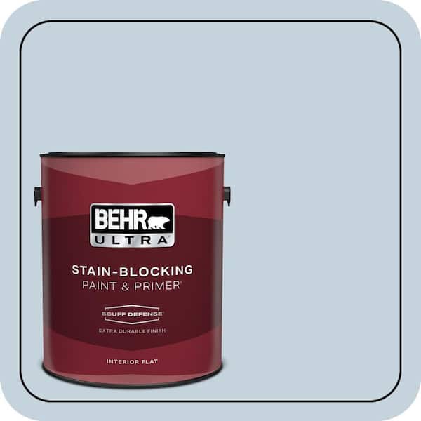 BEHR ULTRA 1 gal. #570E-2 Velvet Sky Extra Durable Flat Interior Paint & Primer (2)