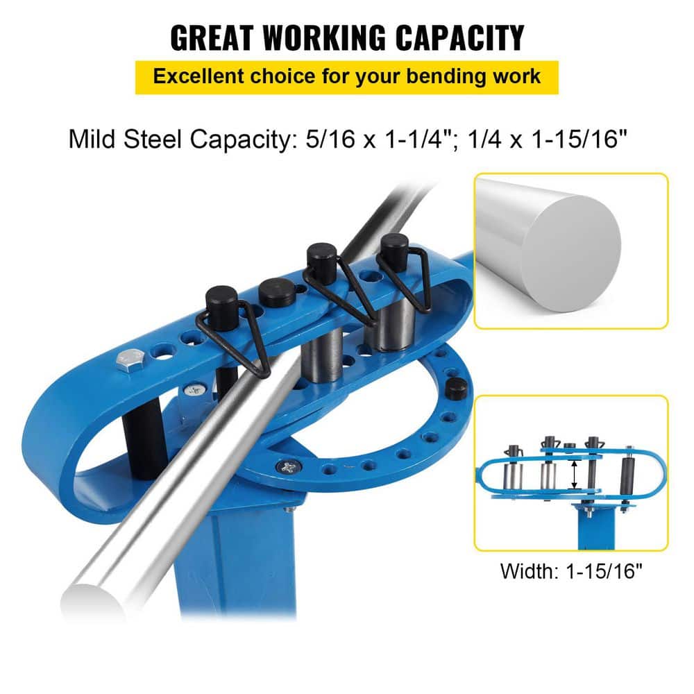 SKYSHALO YP-38 Metal Bender with Floor Stand, 7 Dies for Bending Flat Bar and Square Rods, Heavy Duty, 1 in. to 3 in. Pipe Bender (2)