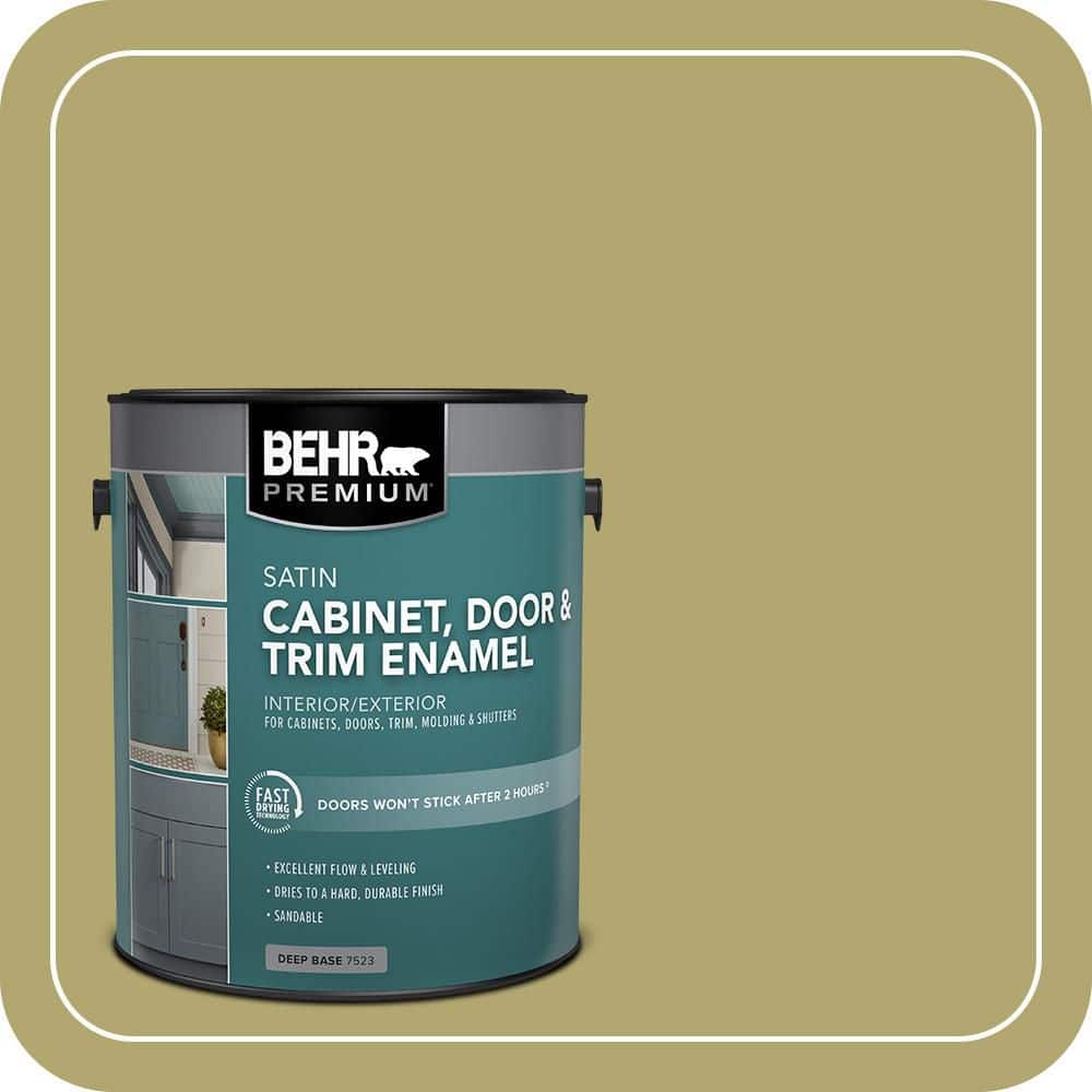 BEHR PREMIUM 1 gal. #PPU9-05 Natchez Moss Satin Enamel Interior/Exterior Cabinet, Door & Trim Paint