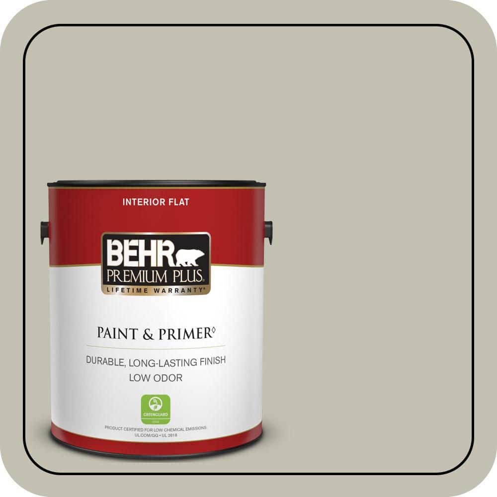 BEHR PREMIUM PLUS 1 gal. #N350-3 Biking Trail Flat Low Odor Interior Paint & Primer