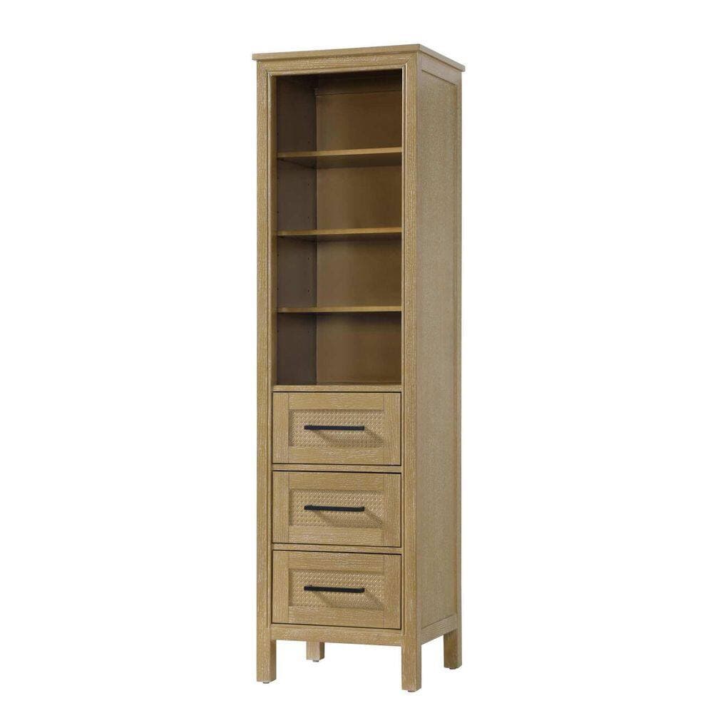 TIMELESS HOME 20 in. W x 18 in. D x 72 in. H Beige Freestanding Linen Cabinet (3)