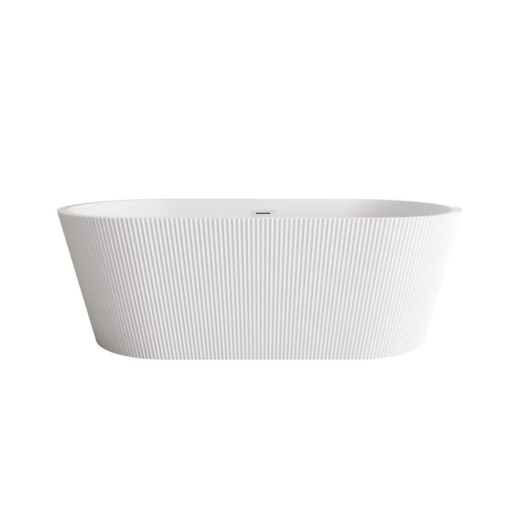 Unbranded Timeless Home 67 in. x 29 in. Soaking Bathtub with Center Drain in Glossy White with Chrome Trim