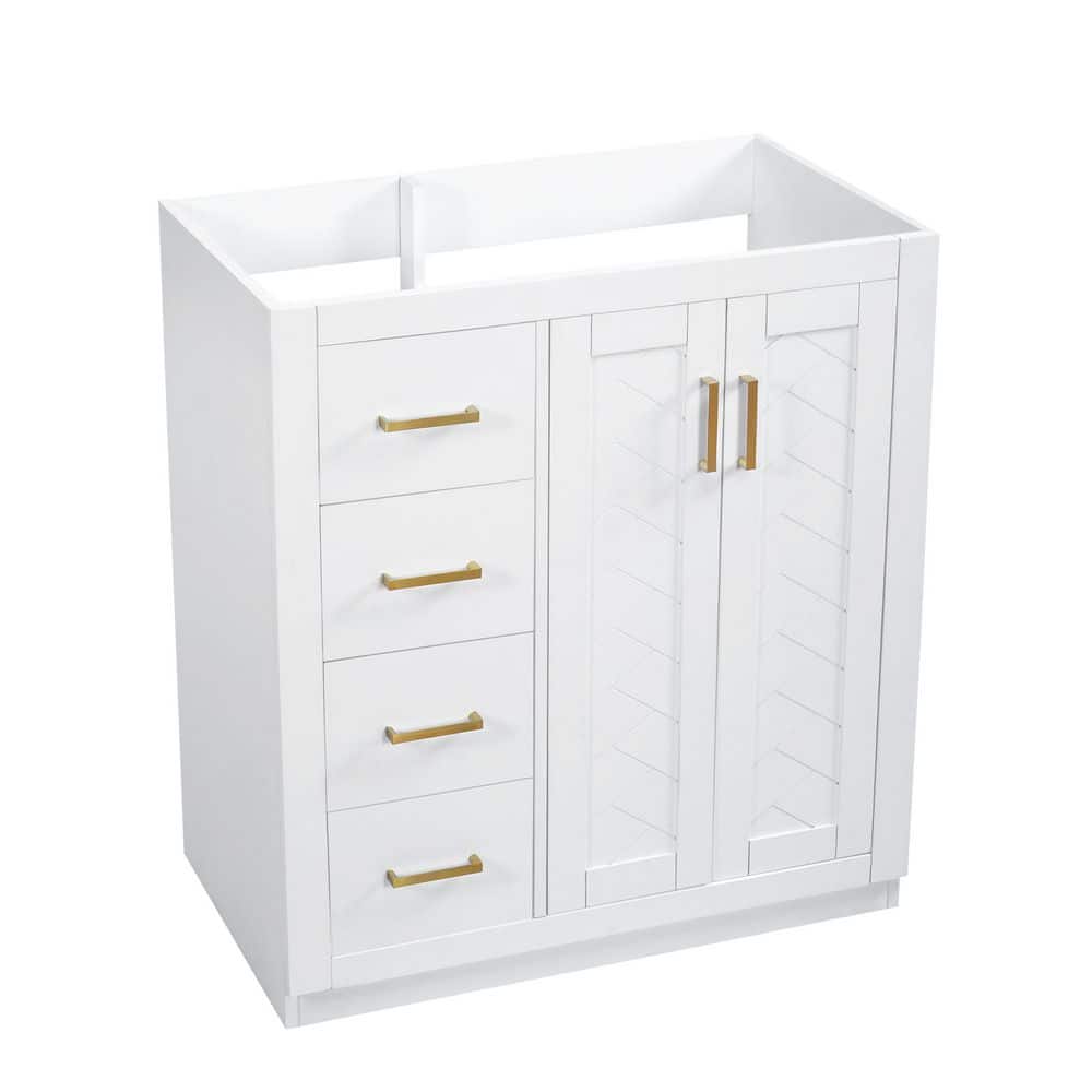 Noble House Doris 29.5 in. W Modern Freestanding Bath Vanity Cabinet without Top with 3 Drawers and Soft Closing Doors (1)