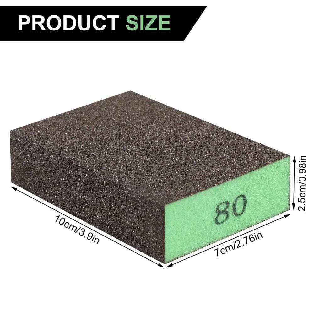 Unbranded 8-Pack 80 Grits Sandpaper Block, High-Density Sponge Sanding Sponge for Wood, Drywall, Metal, Washable and Reusable (3)