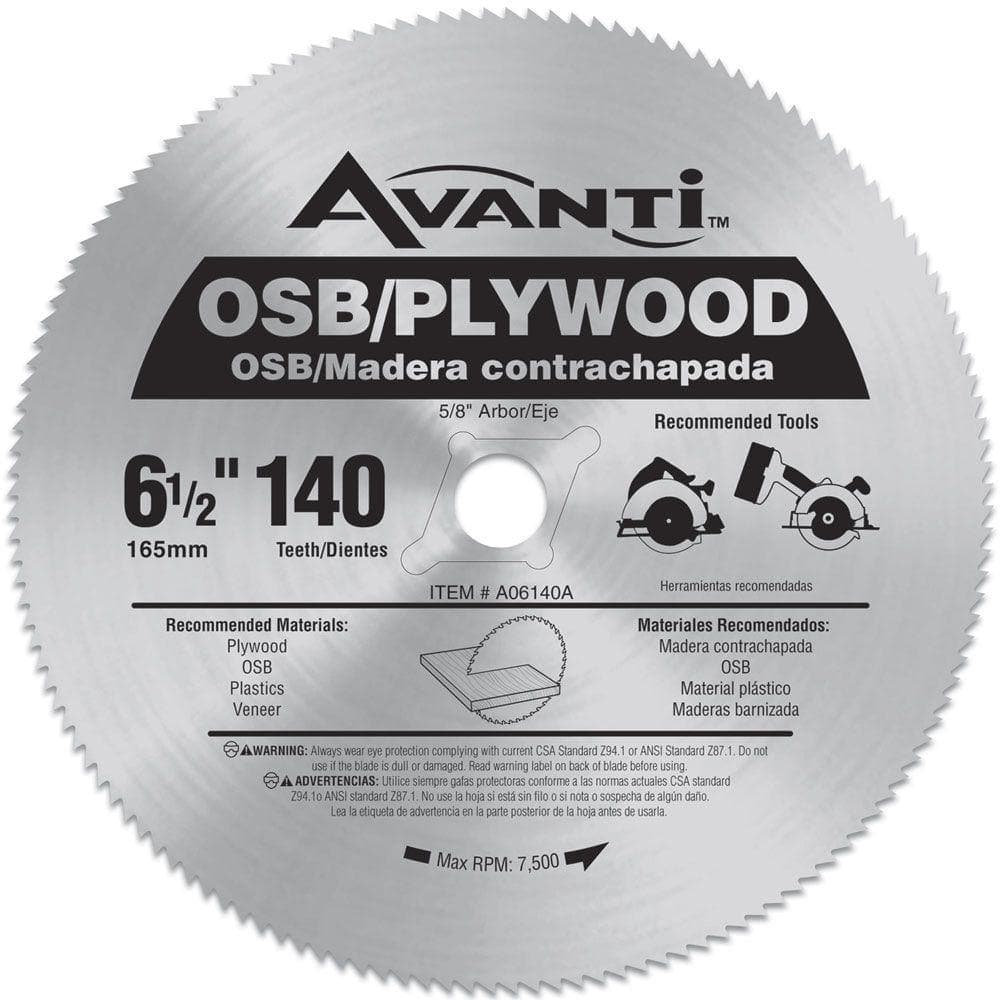 Avanti 6-1/2 in. x 140-Tooth OSB/Plywood Circular Saw Blade