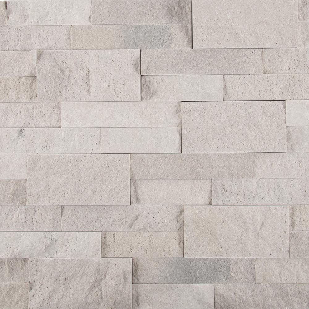MSI Iceland Gray Ledger Panel 6 in. x 24 in. Splitface Travertine Wall Tile (6 sq. ft. / Case)