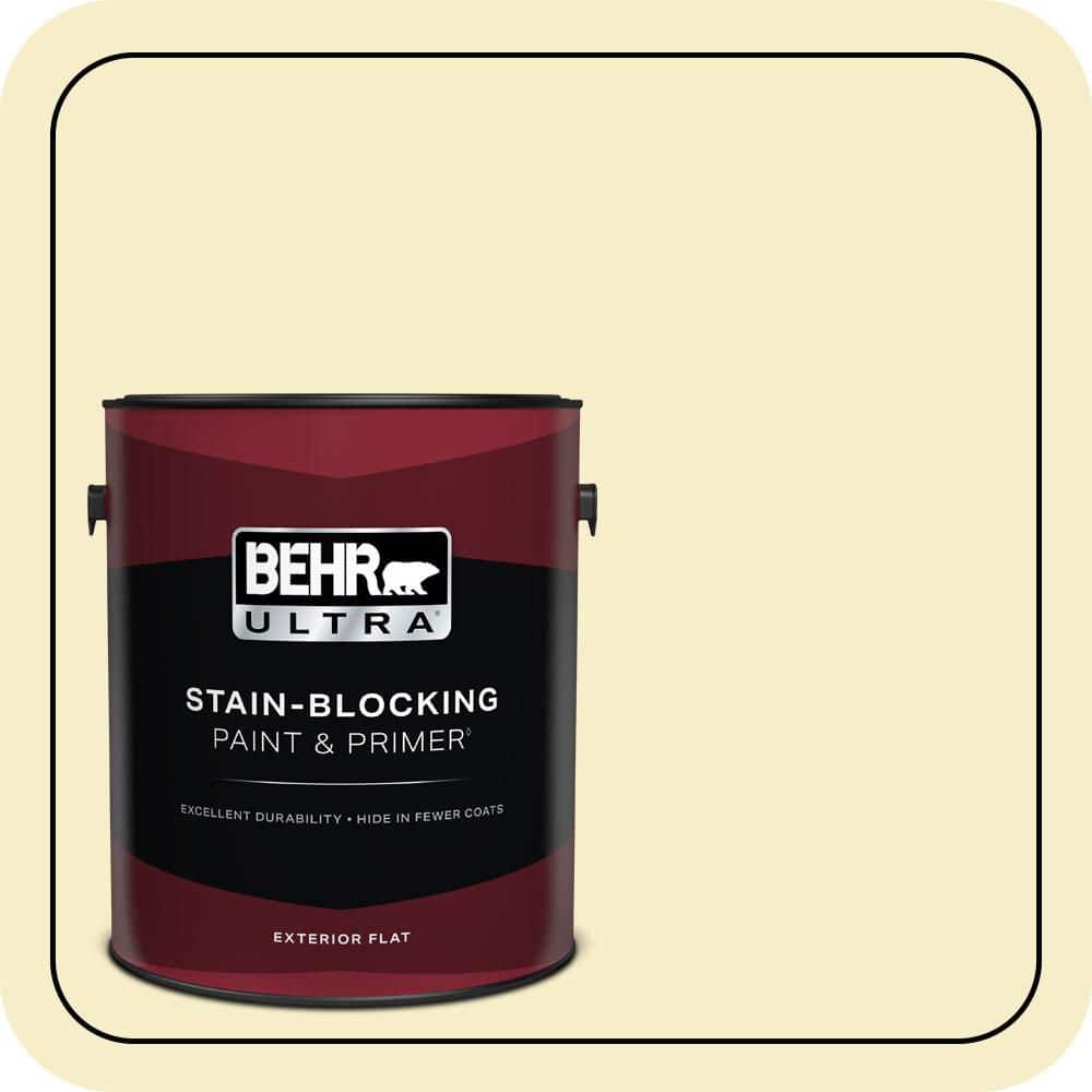 BEHR ULTRA 1 gal. #P330-1 Tart Gelato Flat Exterior Paint & Primer