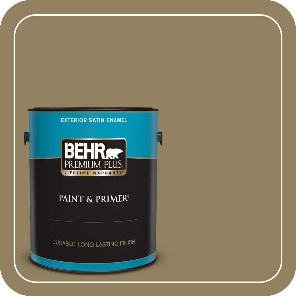 BEHR PREMIUM PLUS 1 gal. #PPU8-02 Gingko Tree Satin Enamel Exterior Paint & Primer