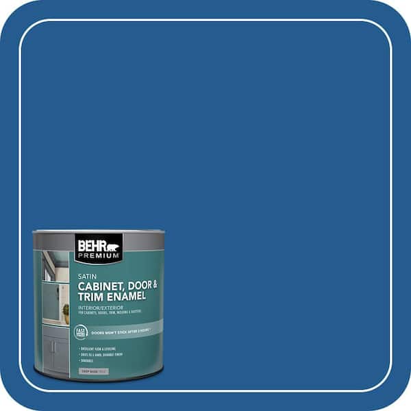BEHR PREMIUM 1 qt. #S-G-570 Sapphire Lace Satin Enamel Interior/Exterior Cabinet, Door & Trim Paint (2)
