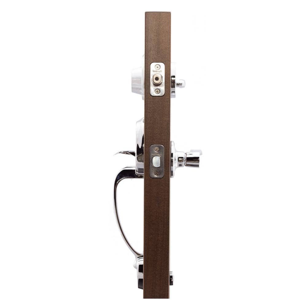 Copper Creek Mid Century Modern Polished Stainless Door Handleset with Left Hand Scandinavian Handle Trim (3)