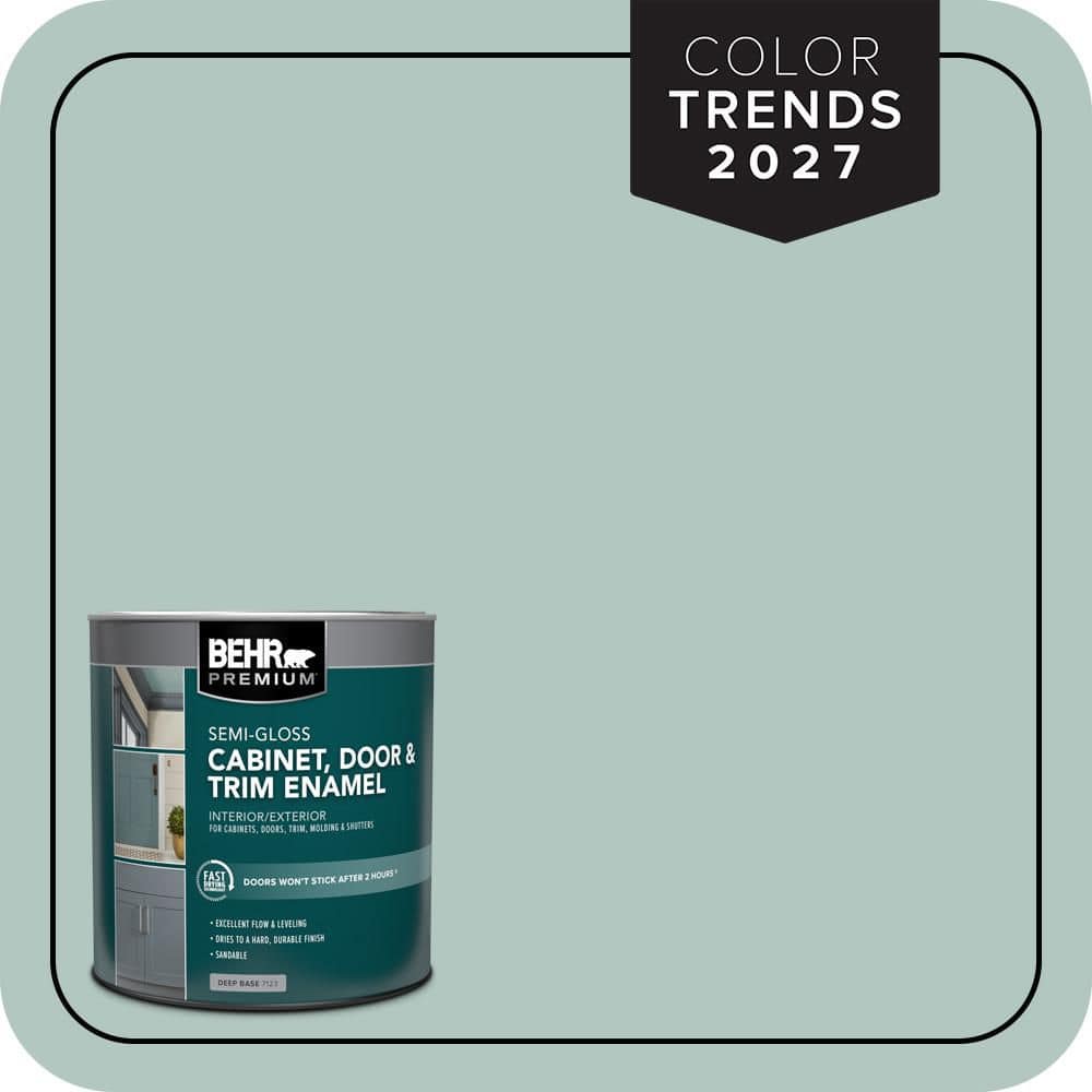 BEHR PREMIUM 1 qt. #S430-2 Fresh Tone Semi-Gloss Enamel Interior/Exterior Cabinet, Door & Trim Paint