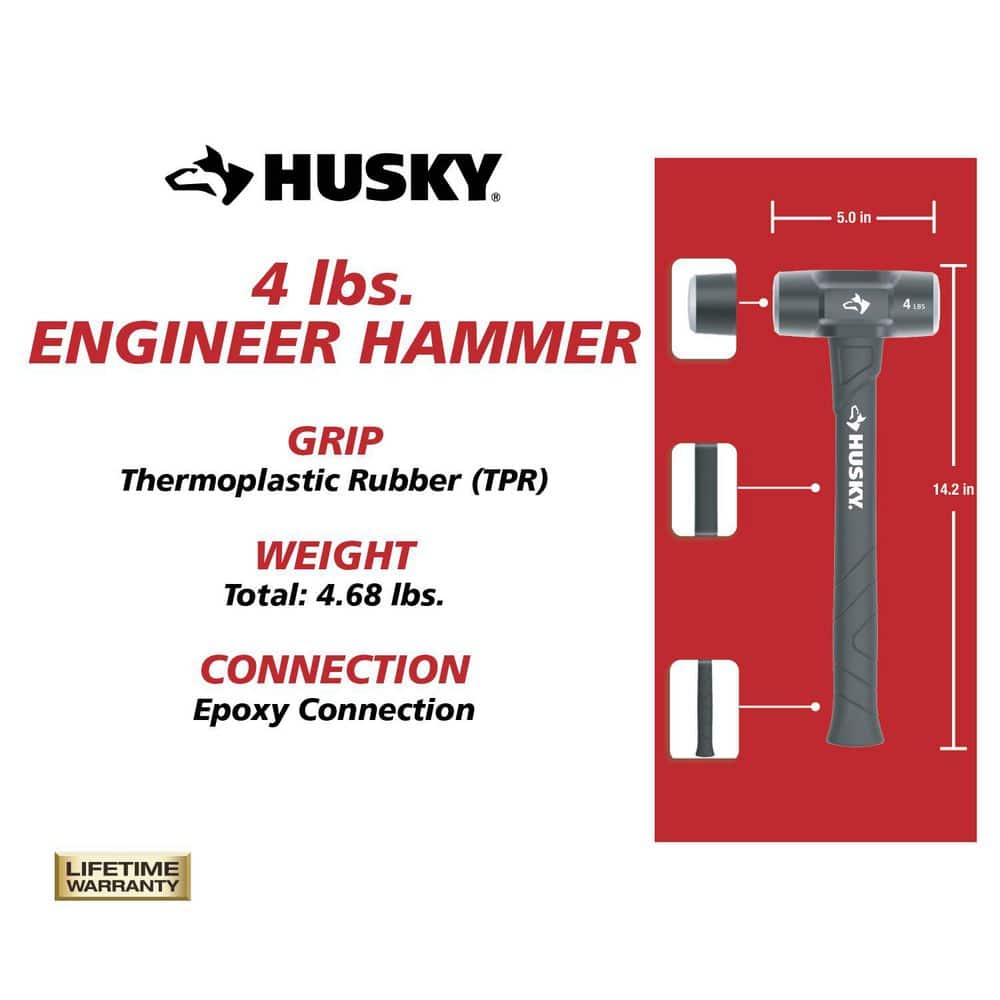 Husky 4 lb. Engineer Hammer with 14 in. Fiberglass Handle (2)