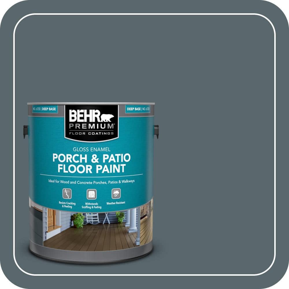 BEHR PREMIUM 1 gal. #N470-6 Whale Gray Gloss Enamel Interior/Exterior Porch and Patio Floor Paint