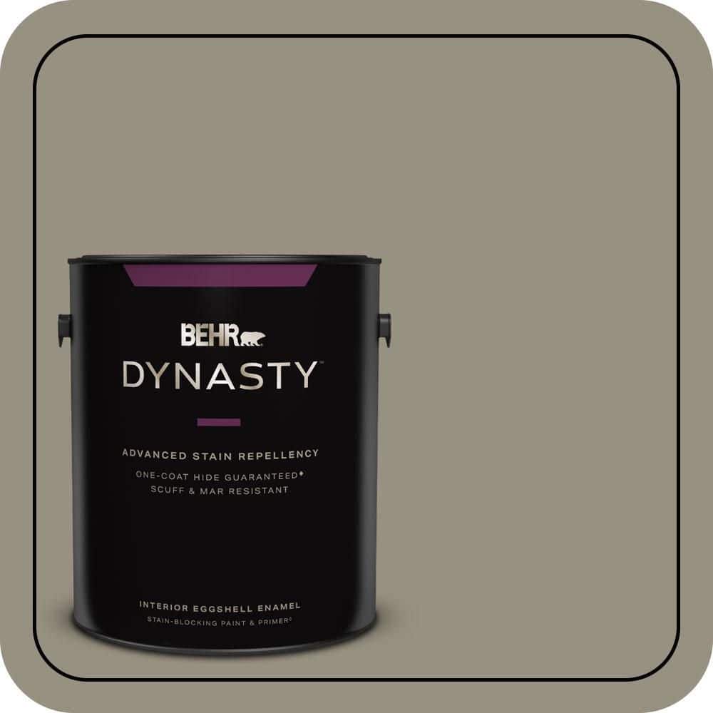BEHR DYNASTY 1 gal. #N320-5 Gray Squirrel One-Coat Hide Eggshell Enamel Interior Stain-Blocking Paint & Primer