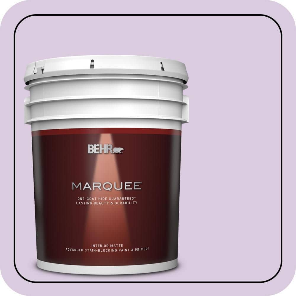 BEHR MARQUEE 5 gal. #660C-2 Violet Mist Matte Interior Paint & Primer