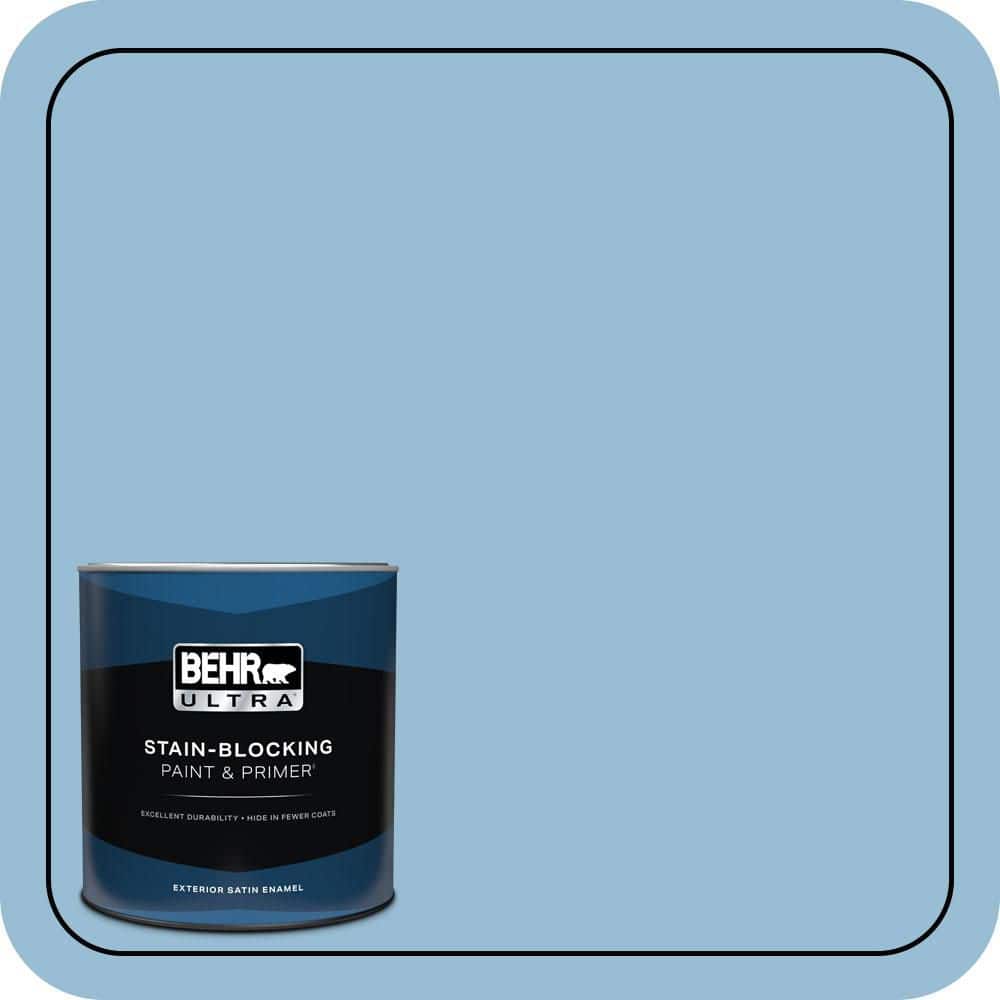 BEHR ULTRA 1 qt. #PPU14-11 Gentle Sky Satin Enamel Exterior Paint & Primer