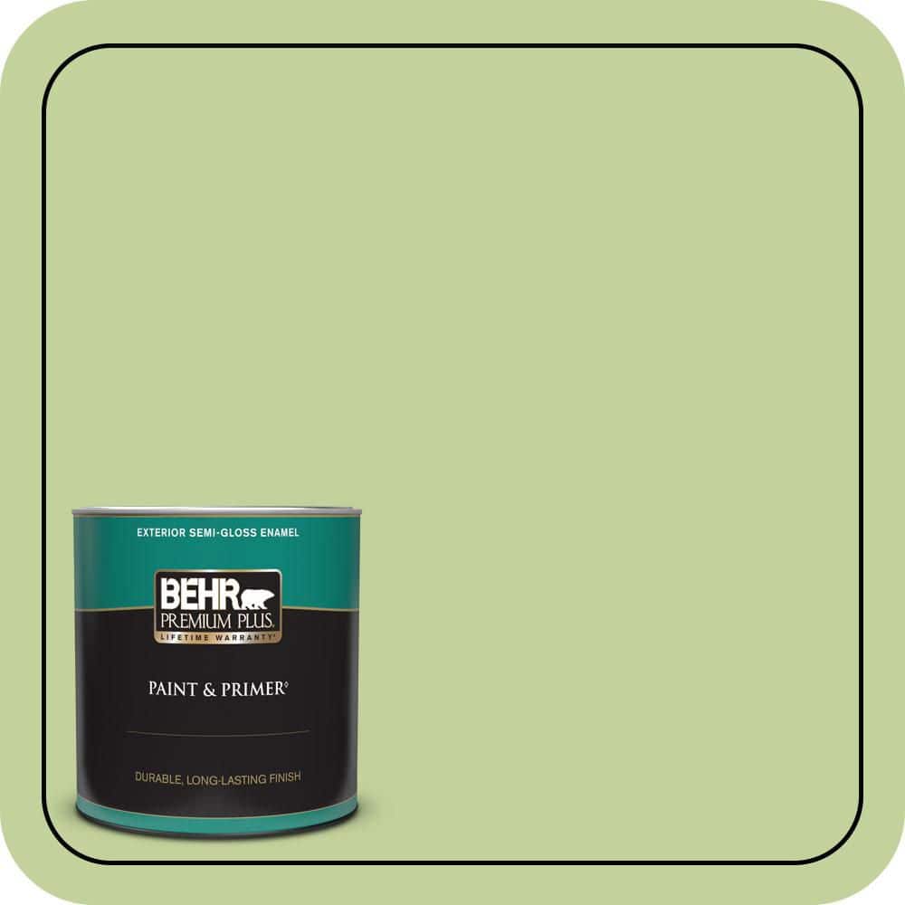 BEHR PREMIUM PLUS 1 qt. #P370-4 Cricket Field Semi-Gloss Enamel Exterior Paint & Primer