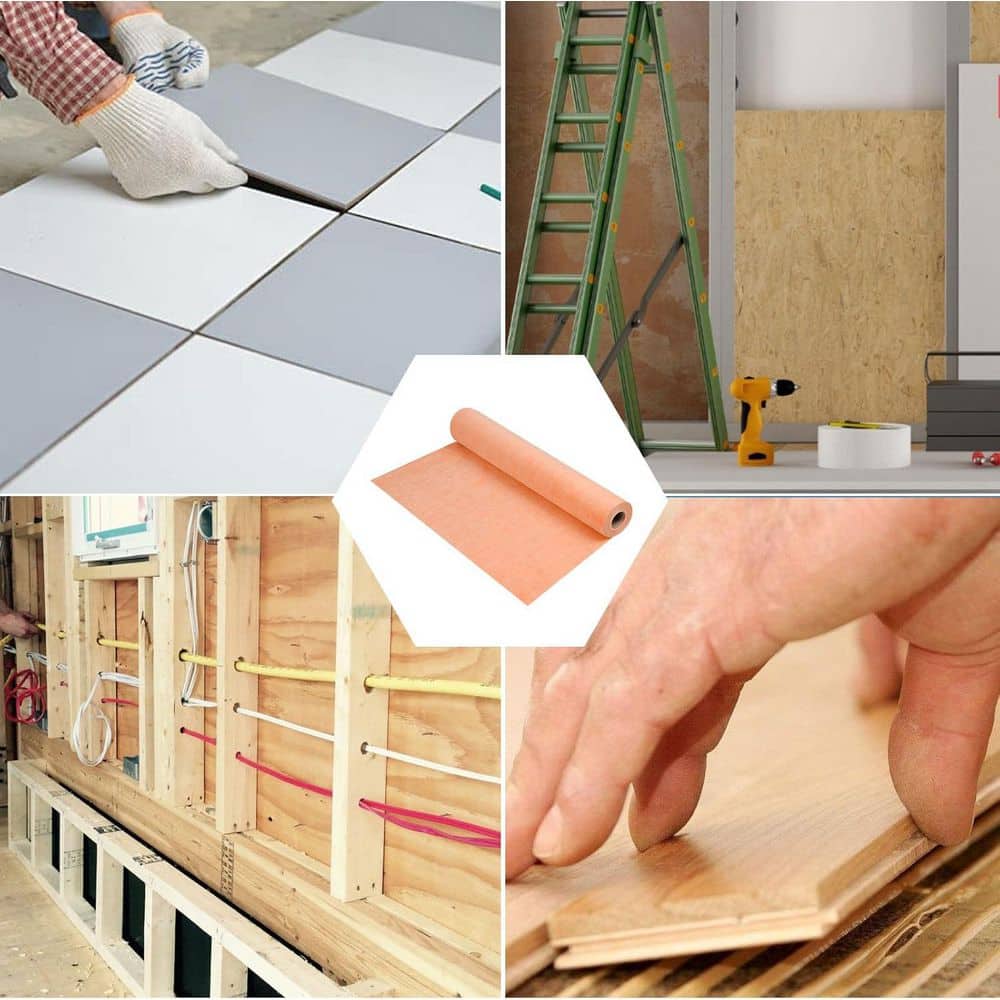 Unbranded Waterproof Membrane 41 sq. ft. Shower Underlayment 20mils Polyethylene Fabric for Tiles Walls Floors (2)