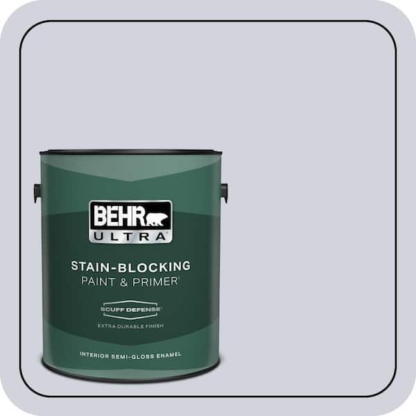 BEHR ULTRA 1 gal. #S550-1 Blueberry Whip Extra Durable Semi-Gloss Enamel Interior Paint & Primer (2)