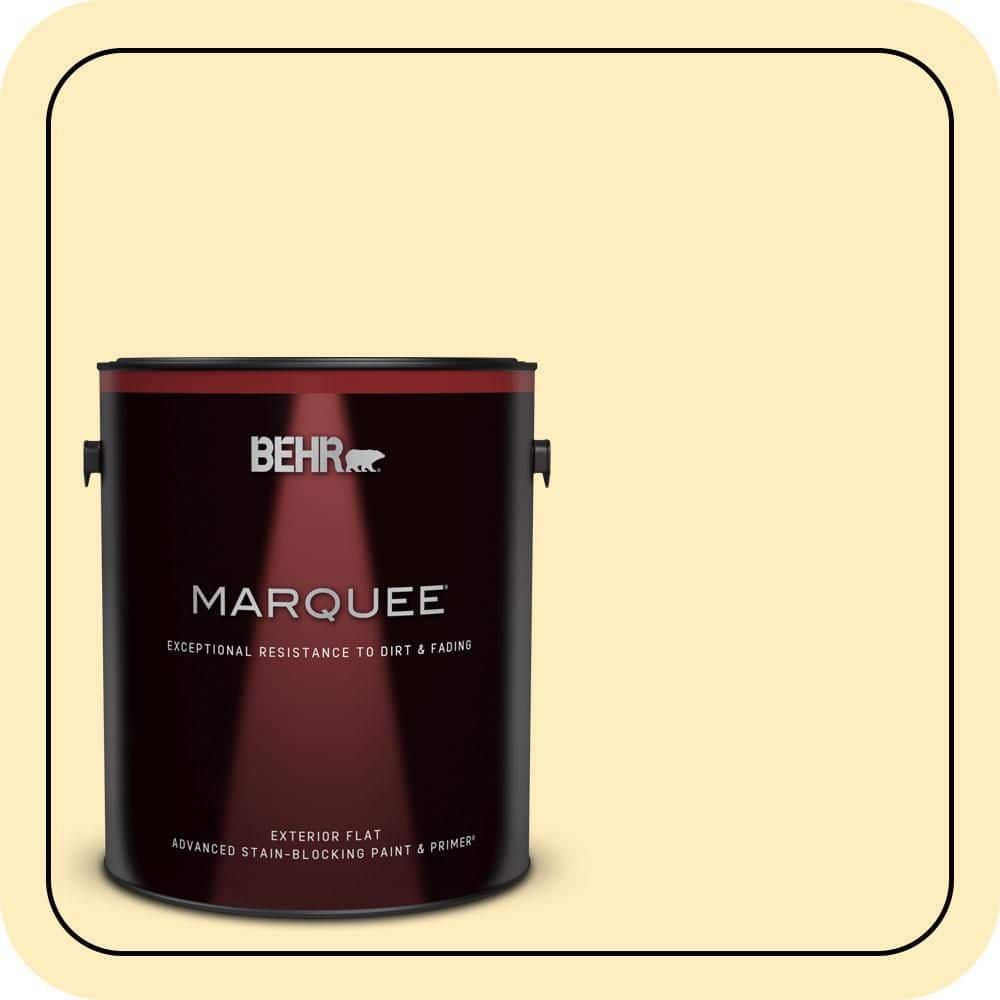 BEHR MARQUEE 1 gal. #P290-1 Soft Buttercup Flat Exterior Paint & Primer