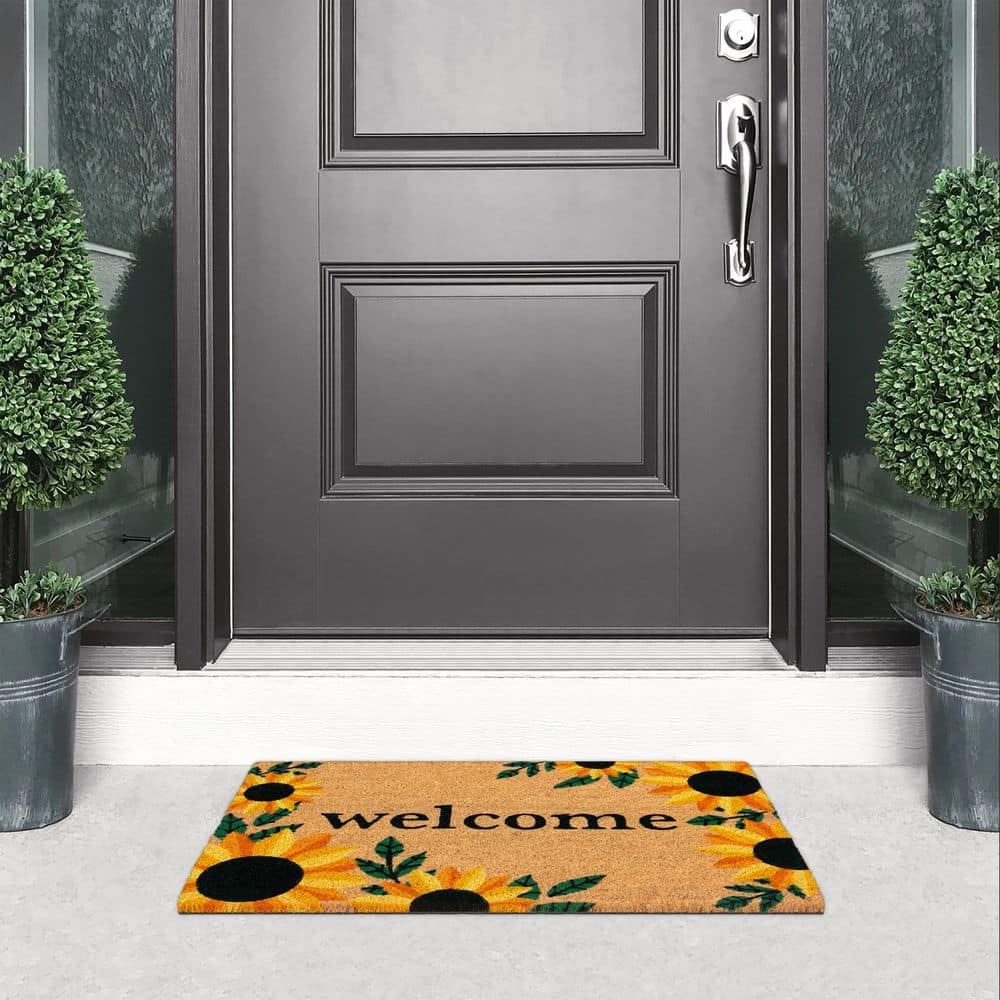 Home Accents Holiday Sunflower 18 in. x 30 in. Coir Doormat (3)