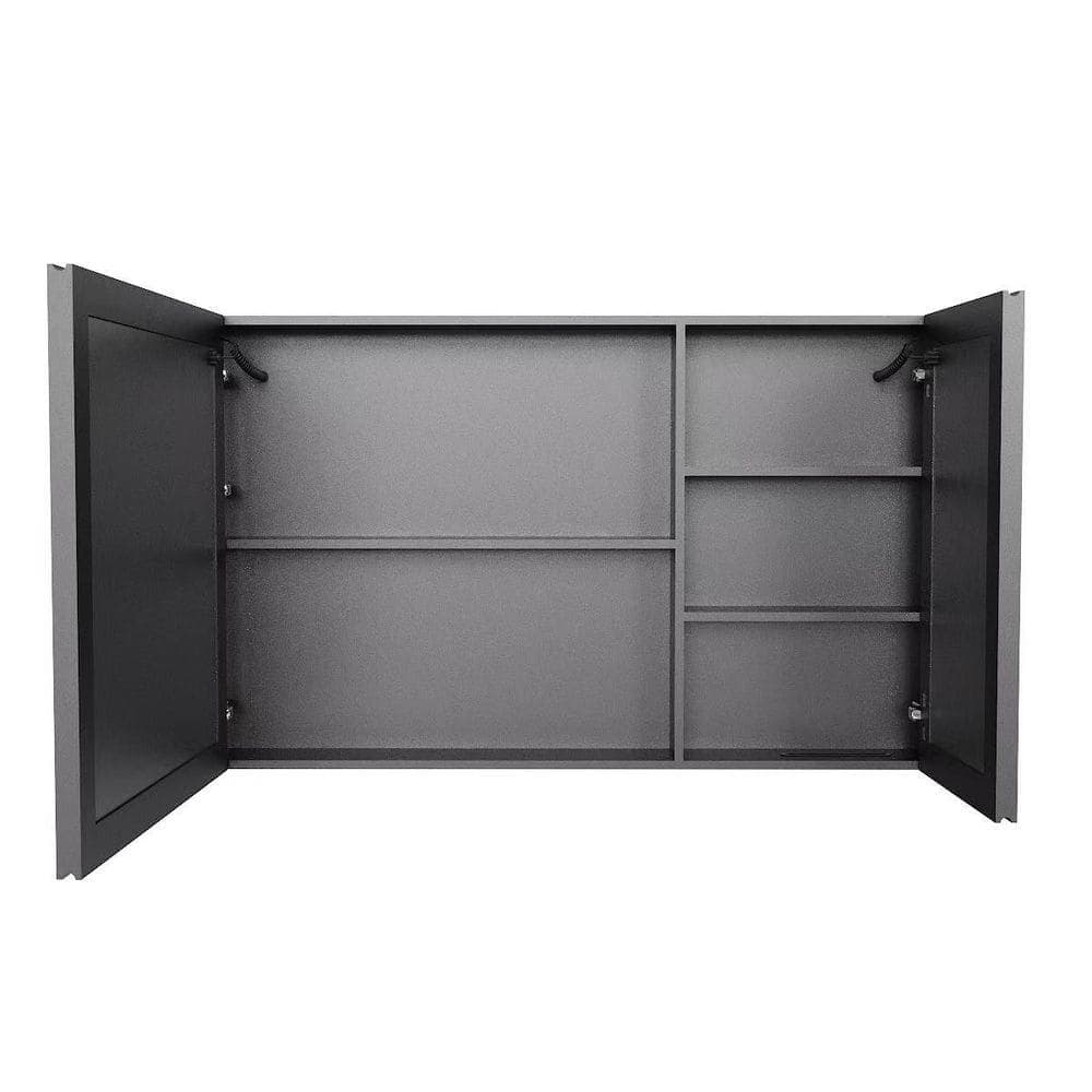 FUNKOL 39 in. W x 24 in. H Rectangular Aluminium Medicine Cabinet with Mirror Single-Color White Light Anti-Fogging (1)