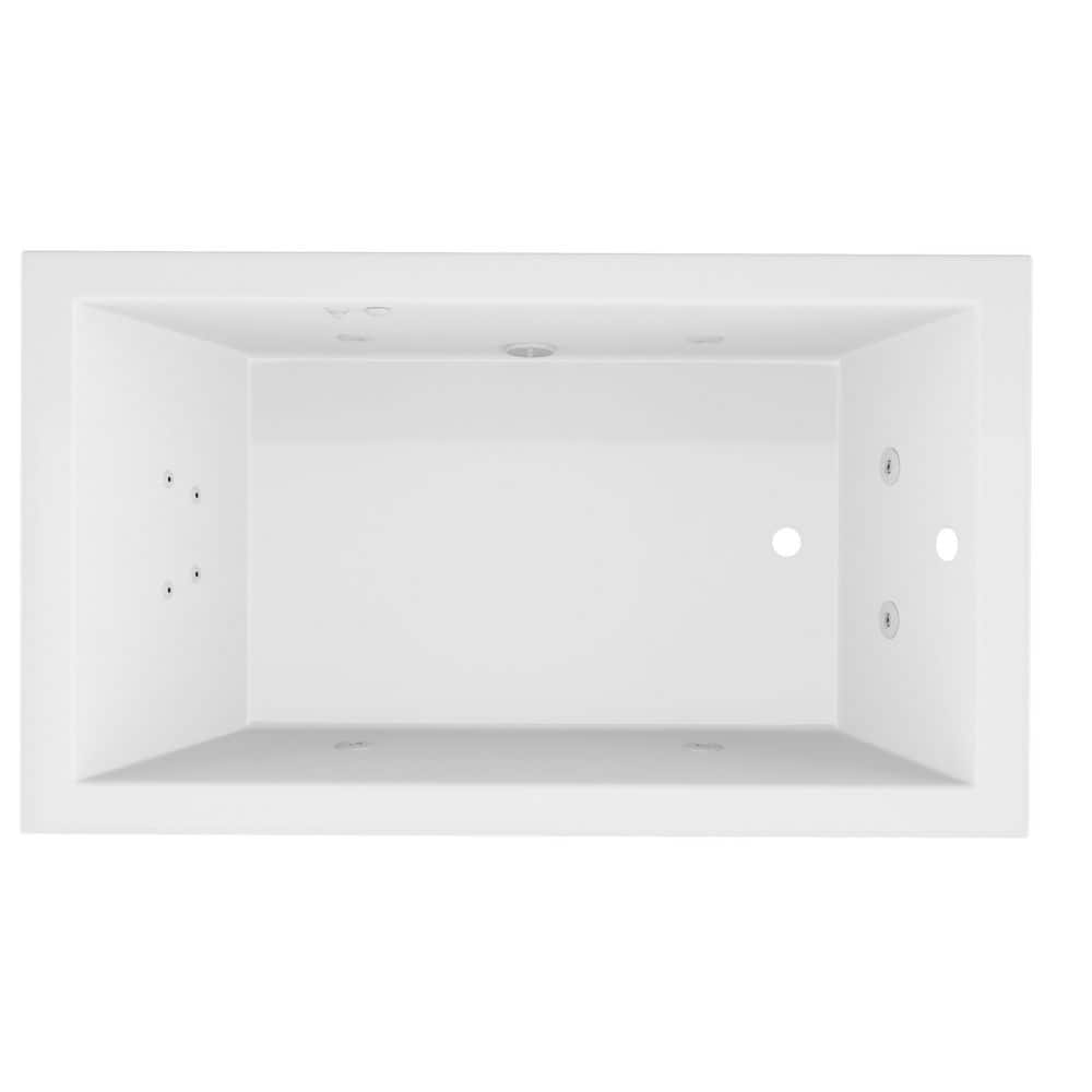 Universal Tubs DTHDX 72 in. x 36 in. Rectangular Whirlpool Bathtub with Left Drain in White with Maintenance Heater, Pump (3)