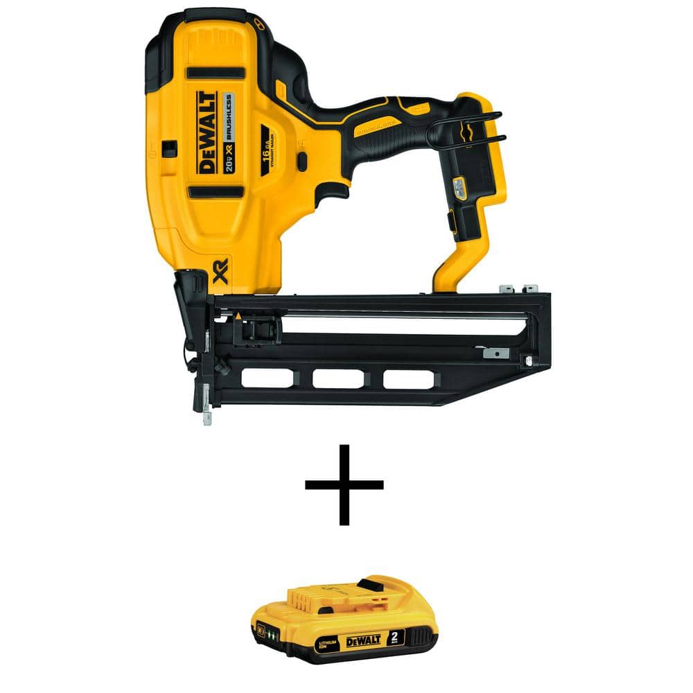DEWALT 20V MAX Lithium-Ion Cordless XR 16-Gauge Finish Nailer with 20V Maximum 2.0Ah Compact Lithium-Ion Battery (1)