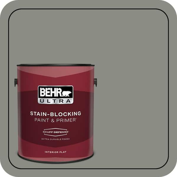 BEHR ULTRA 1 gal. #N380-5 Naturalist Gray Extra Durable Flat Interior Paint & Primer (2)