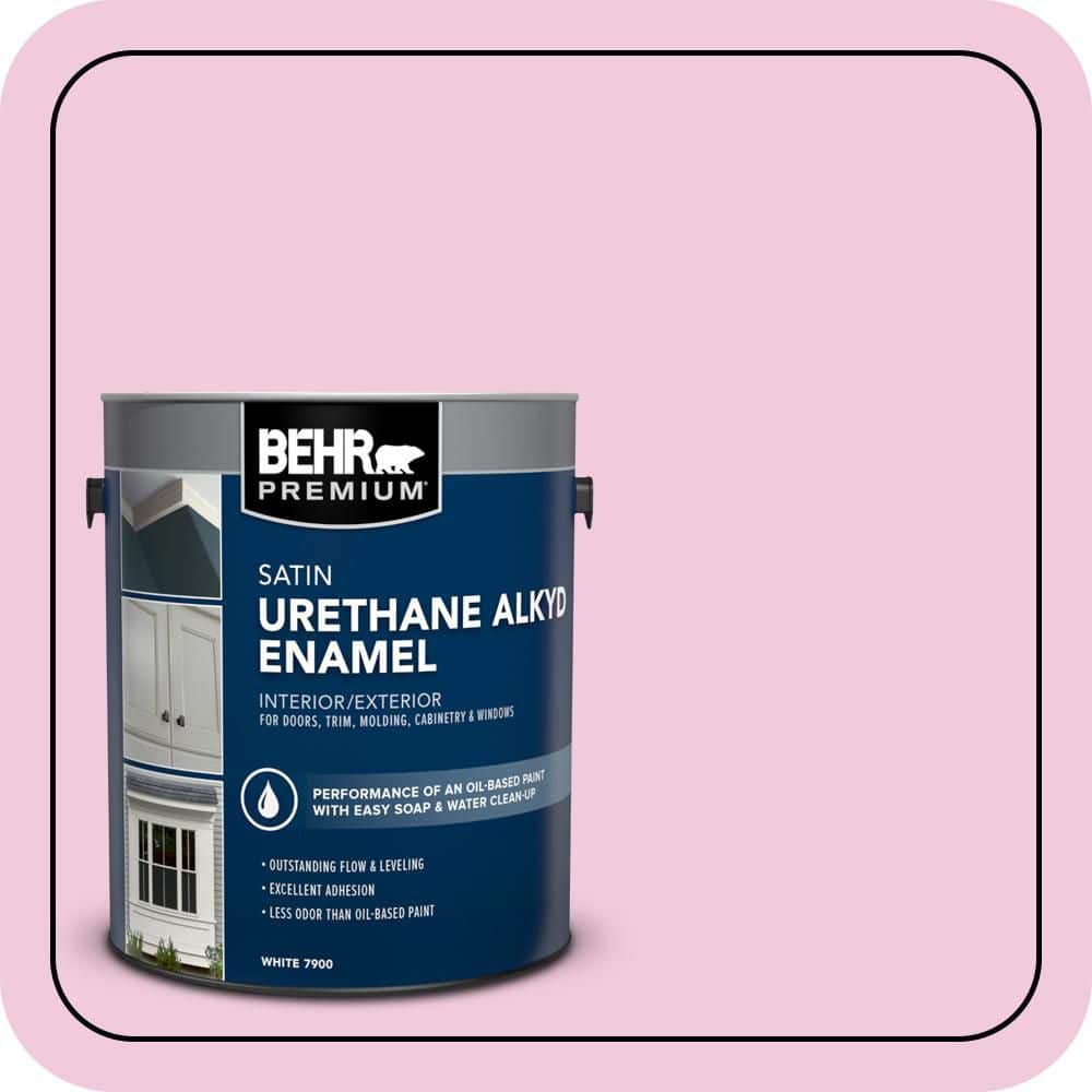 BEHR PREMIUM 1 gal. #P130-1 Piggy Bank Urethane Alkyd Satin Enamel Interior/Exterior Paint