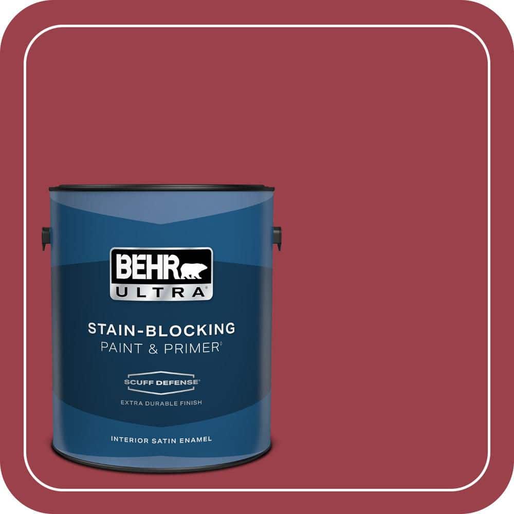 BEHR PREMIUM PLUS 1 gal. Home Decorators Collection #HDC-CL-01 Timeless Ruby Semi-Gloss Enamel Low Odor Interior Paint & Primer (1)